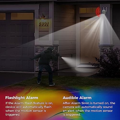 SOVMIKU 2CA3 AI Auto Tracking Mini 2K Security Camera Wireless Outdoor, Two-Way Audio, 9.8Ft Power Cable, Easy to Setup, 360° View, Pan/Tilt, Color Night Vision, Audible Flashlight Alarm, SD Slot 8