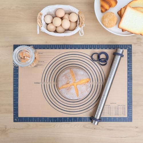 Adjustable Rolling Pin with Thickness Rings for Baking -Non Stick Stainless Steel Dough Roller Pin with Bands for Cookie,Wood,Wooden and Bread (Grey, 15.8 '') 9