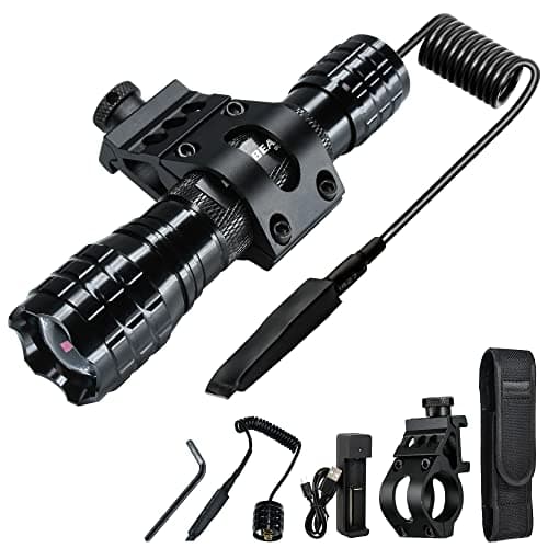 DARKBEAM ir Flashlight Infrared 940nm Lights LED Mini for Night Vision, Rechargeable Portable Tactical ir Illuminator Torch, Focus Adjustable for Hunting, Observation, Search, with Clip