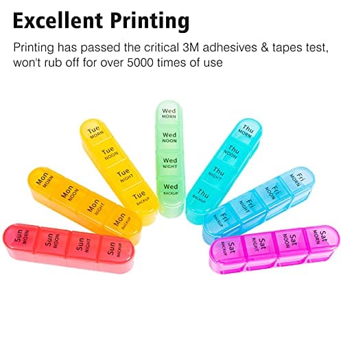 Daviky Pill Organizer 4 Times a Day - Pill Box 7 Day, Large Weekly Medicine Pill Organizer for Travel with Removable Individual Containers, Pill Case to Hold Daily Vitamins, Supplements and Medication 5