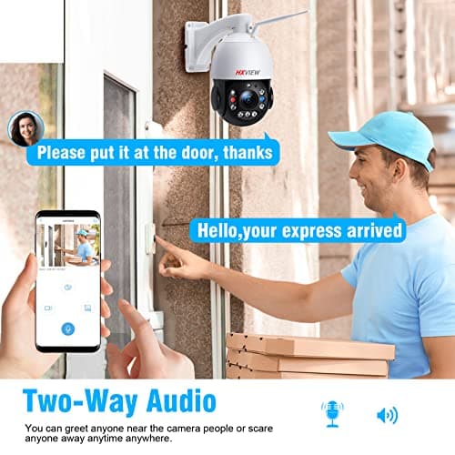 HXVIEW PTZ Camera Outdoor, 30X Optical Zoom Security Camera, 5MP Wireless WiFi RTSP IP Camera, 1000FT Night Vision, Auto Tracking, Emergency Strobe Light Alarm, Human Detection, 2-Way Audio 5