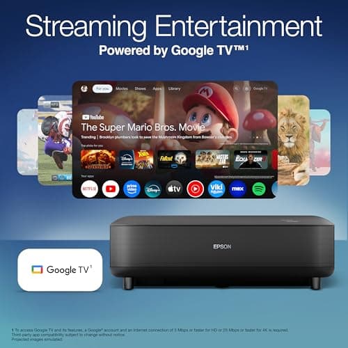 Epson Lifestudio Grand Ultra Short Throw Laser Projector 4K PRO-UHD, Sound by Bose Technology and Downloadable App, Built-In Google TV for Easy Streaming, Plus 3-Chip 3LCD Technology - Black 5