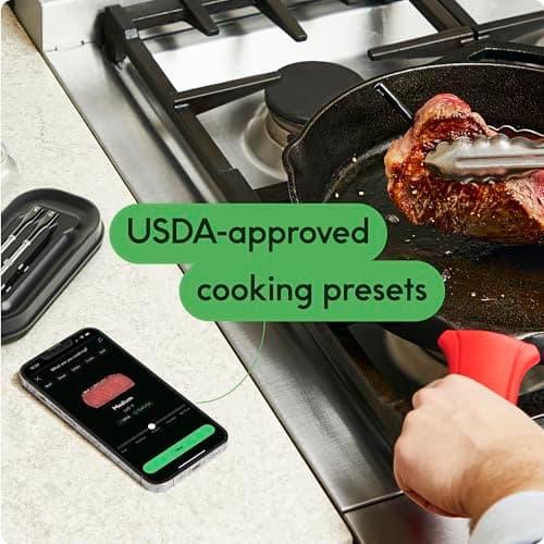 CHEF iQ Sense Smart Wireless Meat Thermometer with 3 Ultra-Thin Probes, Unlimited Range Bluetooth Meat Thermometer, Digital Food Thermometer for Remote Monitoring of BBQ Grill, Oven 9