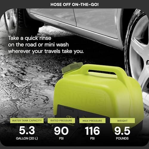 Sun Joe Cordless Electric Pressure Power Washer w/ 2.0Ah Battery, Charger & Adjustable Nozzle, 1.5 GPM, 90W Motor - Heavy-Duty Cleaning Machine for Patios, Decks, Sidewalks & Cars, IONMAX WA24C-LTE 6