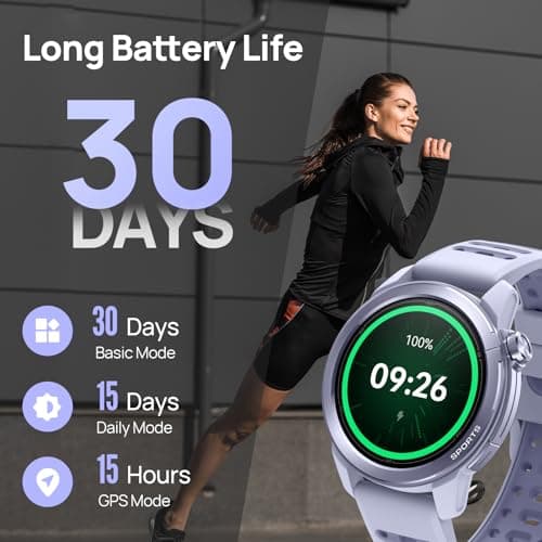 mibro GS Active2 Running GPS Smartwatch with 46mm AMOLED, Lightweight and 15-Day Battery, Supports Training Guidance and Dual-Band GNSS, 150+ Sport Modes (Light Purple) 5