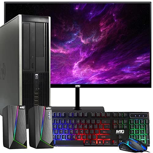 HP Elite Desktop Computer PC, 3.1 GHz, Intel Core i5, 16GB, RAM, 1TB HDD, New 22 inch LED Monitor, RGB Speaker and Keyboard Mouse, WiFi, Windows 11 (Renewed)