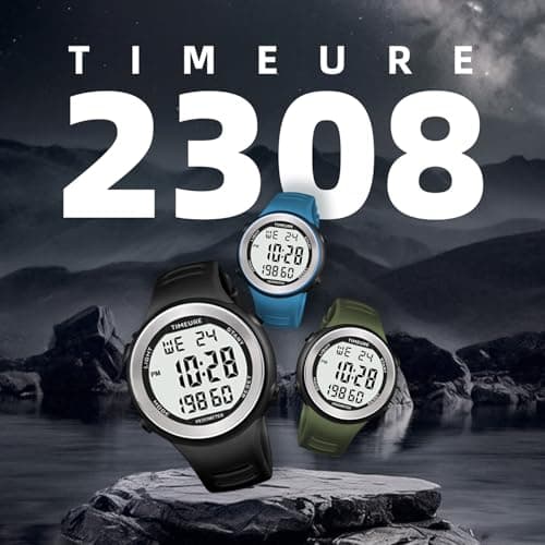 Mens Pedometer Watch for Walking Step Counter Watch No Charging, No App Connection, with EL Backlight. Simple, Practical Choice for Mobile-Free Fitness Enthusiasts TIMEURE-2308 (Blue) 7