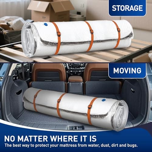 LVYSHOW Mattress Vacuum Storage Bag for Memory Foam, Latex and Hybrid Mattress, Easy Moving and Storage (Twin/Twin XL Size) 6