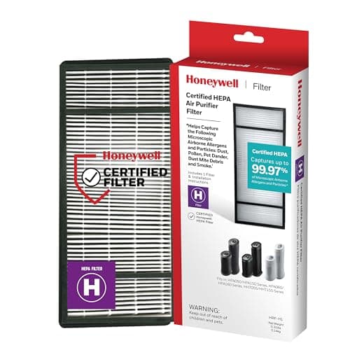 Honeywell HRF-H1 HEPA Air Purifier Filter H, 1-Pack – for HPA050/150, HPA060 & HPA160 Series – Airborne Allergen Air Filter Targets Wildfire/Smoke, Pollen, Pet Dander, and Dust