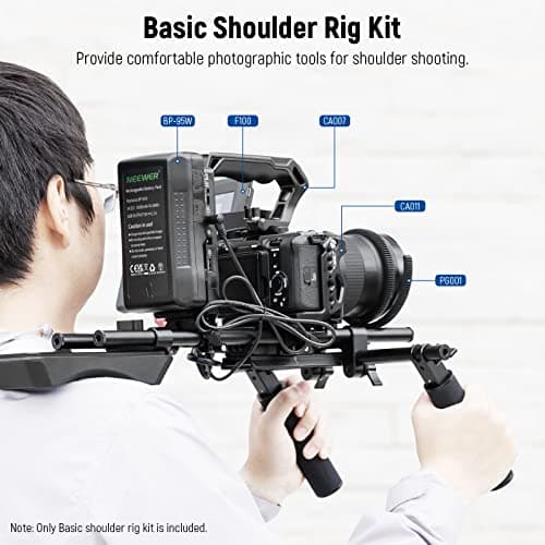 NEEWER Universal Shoulder Rig Kit, 16"/40cm Extended 15mm Rod Support System Camera Stabilizer for DSLR Camcorder for Filmmaking, Compatible with SmallRig Follow Focus/Lens Support/Matte Box, SR004 8