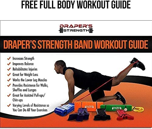 DRAPER'S STRENGTH Heavy Duty Resistance Stretch Loop Bands for Powerlifting Workout Exercise and Assisted Pull Ups 03. Black 9