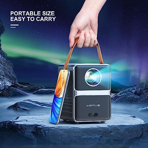 [Electric Focus] Mini Projector with 5GWiFi and Bluetooth, WIMIUS 1080P Outdoor Projector, Portable Movie Projector, 300" Screen, Compatible with iOS/Android/TV Stick/HDMI/PS5 M 6