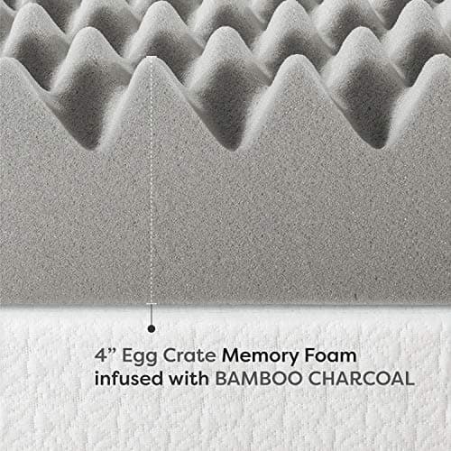 Best Price Mattress Mellow 4 Inch Egg Crate Memory Foam Mattress Topper with Infusion, Twin 5