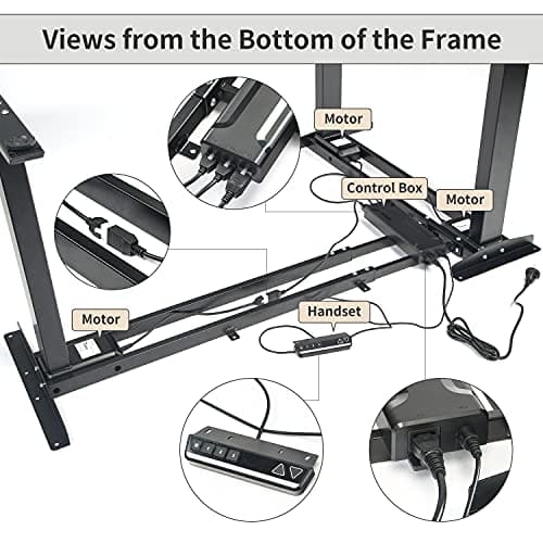 TOPSKY Electric Adjustable Standing and Sitting Computer Desk with 3 Legs for Home and Office 270lb Weight Capacity (Black, Triple) 7