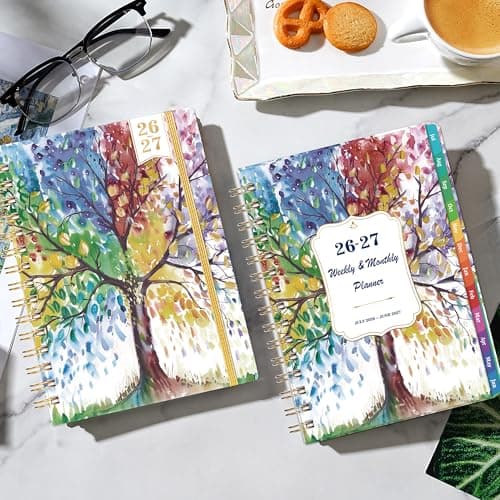 Planner 2026-2027 - 2026-2027 Planner Weekly and Monthly, July 2026 - June 2027, 6.4"x 8.5", with Elastic Closure, Inner Pocket, Coated Tabs 8