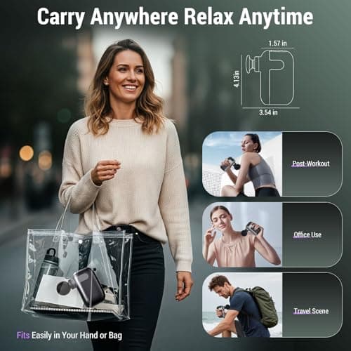 CYBPOK Mini Massage Gun with 10 Massage Heads, Percussion Deep Tissues Handheld Muscle Massager, 8mm Amplitude High-Intensity Massager Gun for Pain Relief for Office Gifts for Her, Home, Athletes 6