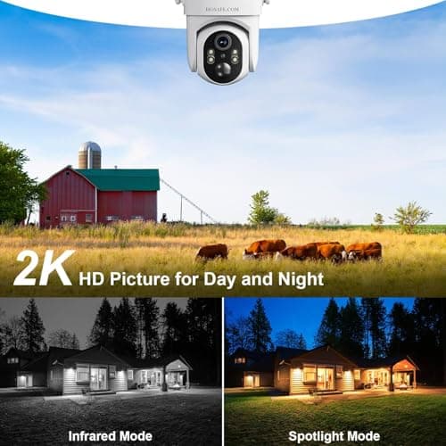 No WIFI Security Camera No Internet Needed, 4G LTE Cellular Security Camera Outdoor Wireless, Cell Camera with SIM Card, PIR Sensor, 2K Color Night Vision, SD/Cloud, 2-Way Talk, IP66 Waterproof 9