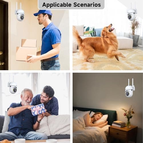 JAIOTlink 1080P Security Camera Wired, Baby Monitor with 360° Pan/Tilt, 2-Way Audio, Color Night Vision, AI Detection, SD/Cloud Storage, 2.4G/5GHz WiFi Home Surveillance Cam, Compatible with Alexa 8