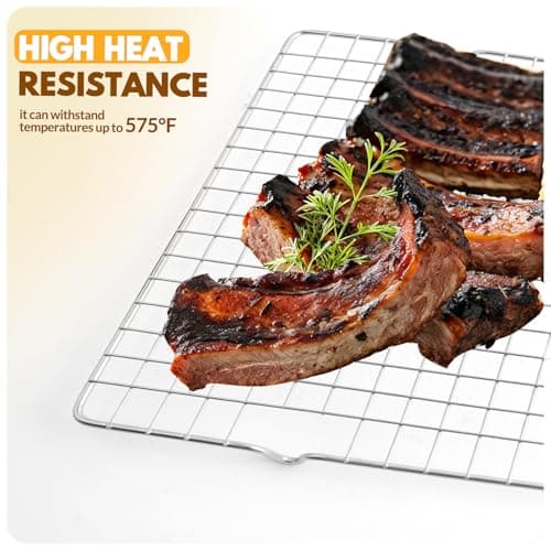 2 PCS Cooling Racks for Cooking and Baking, 15x10 Inches Stainless Steel Cooling Rack, Sheet Pan with Wire Rack for Baking Sheet, Bacon Rack Oven Safe Fits Jelly Roll Sheet Pan 6