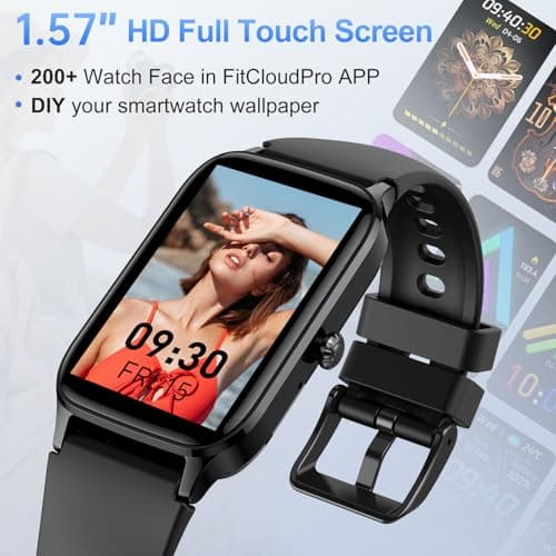 Smart Watch for Men Women, 1.57" Smartwatch (Answer/Make Call) , Fitness Tracker with 110+ Sport Modes, Heart Rate/Sleep Monitor, IP68 Waterproof, Bluetooth Calls, Smartwatches for Android iOS Black 5