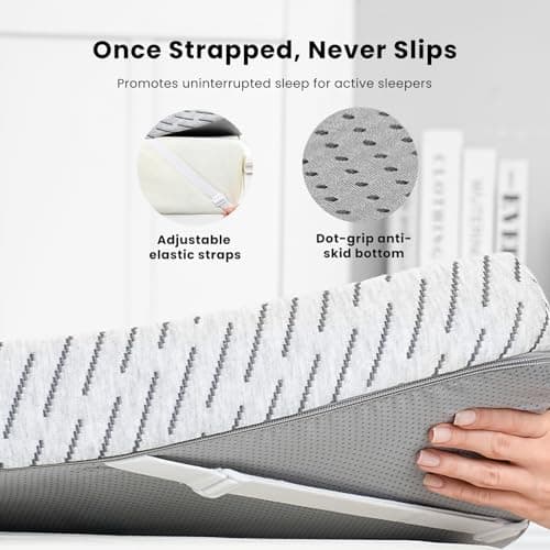 HOMRELEXA Firm Mattress Topper Queen Size 3 Inch, Cooling Gel & Bamboo Charcoal Memory Foam Mattress Topper for Back Pain Relief, Bamboo Dual-Layer Foam Bed Pad with Removable Cover 8