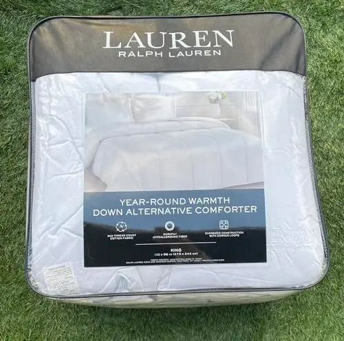 Luxury Master Bedroom Essentials Down Alternative Comforter-All Season Reversible White Lightweight Lite Loft Comforter (King) 6