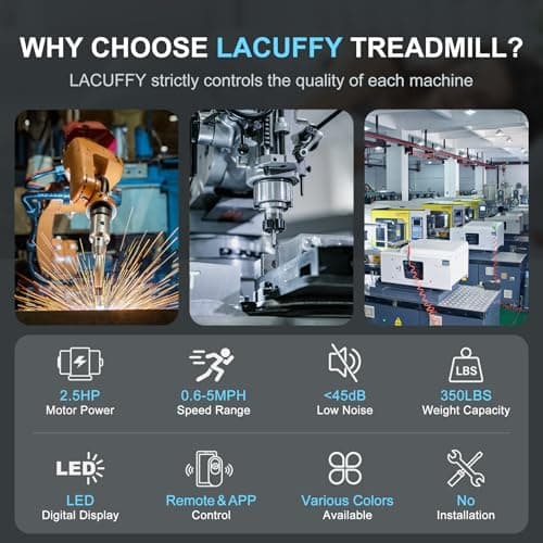 Lacuffy Smart Walking Pad, 2-in-1 Under Desk Treadmill for Home Office, Portable Walking Pad Treadmill with App & Remote Control, Fitness Data Recording (Black) 8