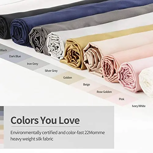 Vividomm 22 Momme 6A Grade Mulberry Silk Pillow Case Both Sides 100% Natural Pure Silk PillowCover/Sham for Hair and Skin Envelope/Tucking Closure Standar Queen King (White, Standard-1 Pack) 5