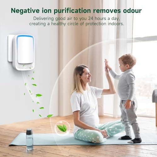 Air Ionizers for Home (3 Pack), Negative Ion Generator, Quiet Air Freshener for Bedroom, Office, Kitchen, Portable Air Filter Odor, Smoke Dust, Pets, Eliminator, Mini Air Cleaner 6