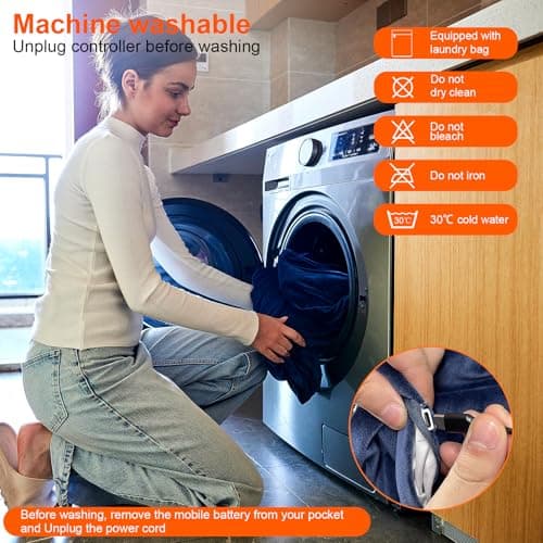 GLITI USB Heated Blanket,Cordless Electric Blanket with 10000mAH Battery,61" x 34" Heated Throw Blanket with 3 Fast-Heating Levels,Machine Washable Super CozySoft Portable Heated Blanket for Women Men 7