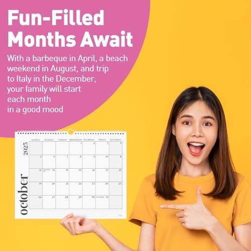 S&O Modern Minimal 2025 Wall Calendar - Tear-Off Monthly Calendar - 18 Month Academic Wall Calendar - Hanging Calendar to Track Anniversaries & Appointments - 13.5"x10.5”in 8