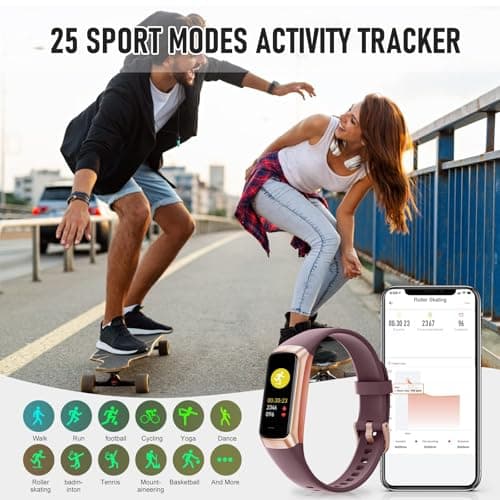 Bakoor Fitness Tracker, Fitness Watch with 24/7 Heart Rate Blood Oxygen Sleep Monitor, 1.10" AMOLED HD Touch Color Screen Step Counter, Activity Trackers Pedometer Health Smart Watch for Women Men 5
