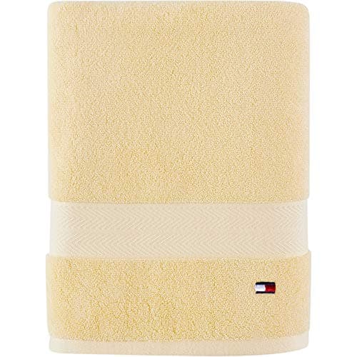 Tommy Hilfiger Modern American Solid Bath Towel, 30 X 54 Inches, 100% Cotton 574 GSM (Sunshine)