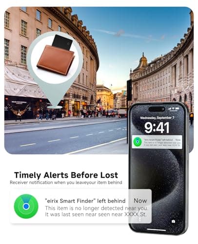 2026 Apple MFi Certified Air Card Tag Wallet Tracker Card - 0.07in Ultra Slim, IP68 Waterproof, Works with Find My (iOS Only), Bluetooth Tracking Device for Wallet, Keys, Luggage, Passport & Backpack 5