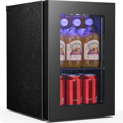 Antarctic Star 18L 24 Can Mini Fridge，Beverage Refrigerator with Quiet Compressor LED Light,Small Cooler with Electronic Temperature Control for Home/Office/Dorm/Bar.