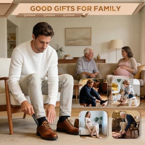 ZOMAKE Metal Shoe Horn,Small Travel Shoehorn for Men Women Kids,6.7'' Portable Shoe Spoon Helper 7