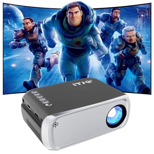 Mini Projector, iTJQ Portable Projector 1080P Supported for Indoor Outdoor Movies, Phone Projector Compatible with iOS/ Android, Laptop, TV Stick/PS5/USB/HDMI