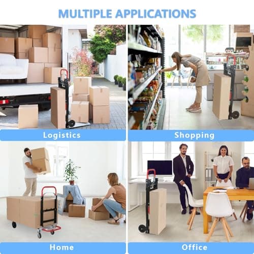 3 in 1 Convertible Hand Truck, Folding Hand Dolly Cart with Retractable Handle, 600LBS Heavy Duty Aluminum Hand Truck Dolly for Luggage, Shopping, Home, Office Moving 7