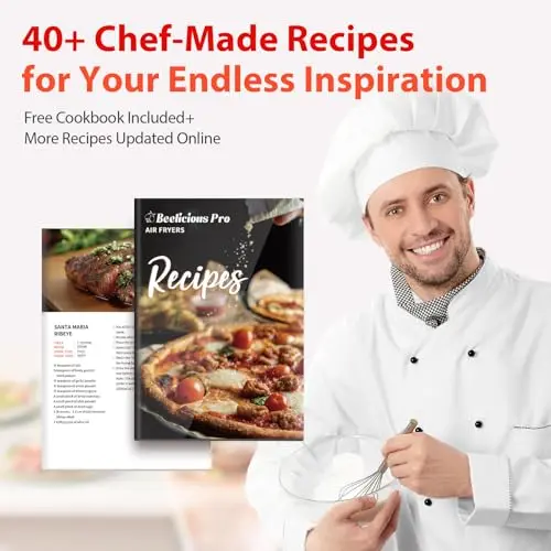 Air Fryer, Beelicious 8-in-1 Smart Compact 4QT Air Fryers, Shake Reminder,450°F Digital Airfryer with Flavor-Lock Tech, Tempered Glass Display, Dishwasher-Safe & Nonstick, Fit for 1-3 People, Pink 6