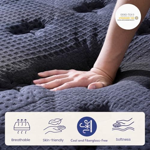 Queen Size Mattress, 14 Inch Deluxe Hybrid Queen Mattress in a Box, Medium Firm Mattresses With Gel Memory Foam & Pocket Springs, Pressure Relief, Cooling, Extra Edge Support [Upgraded Support] 7