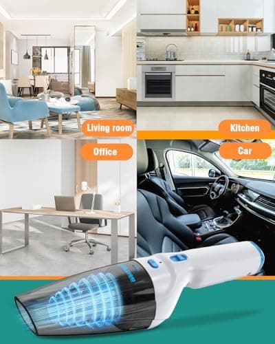 Milunho Handheld Vacuum Cordless, 9500PA Car Vacuum Portable Cordless with Powerful Suction, Lightweight & Portable Handheld Vacuum with Large-Capacity Battery for Car/Home/Pet 5