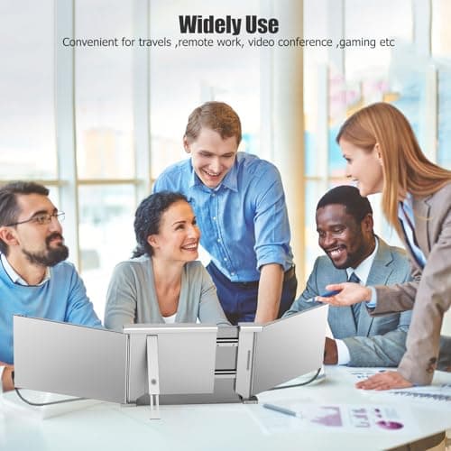 FHH Laptop Screen Extender, 14" 1080P FHD Triple Monitor for Laptop Extension- 315°Rotate Portable Dual Monitor Screen for 13.3-16.5" Laptops Type-C/HDMI/USB-A Plug & Play for Wins/Mac/Chro 6