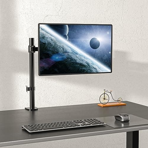 WALI Single Monitor Mount, Single Monitor Arm Desk Mount,Desk Monitors Stand, Holds Screen Up to 32inch, 22lbs, Adjustable Mount with C-CLAMP Designed for Home Office Application(M001), Black 8