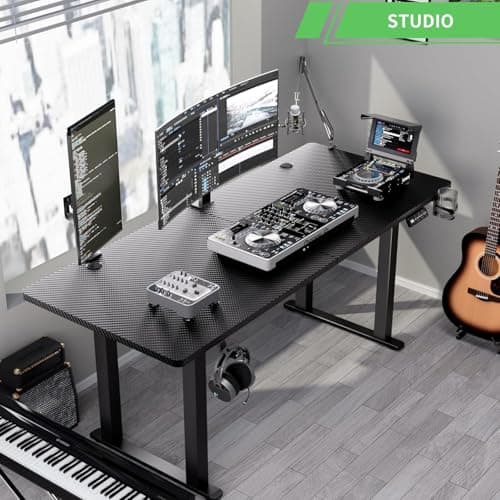 Klobel X-Win Electric Height Adjustable Standing Desk, 71" x 29.5" 4-Leg Ergonomic Sit to Stand for Home Office, Powerful Dual Motor Work Surface, Carbon Fiber Textured Black 5