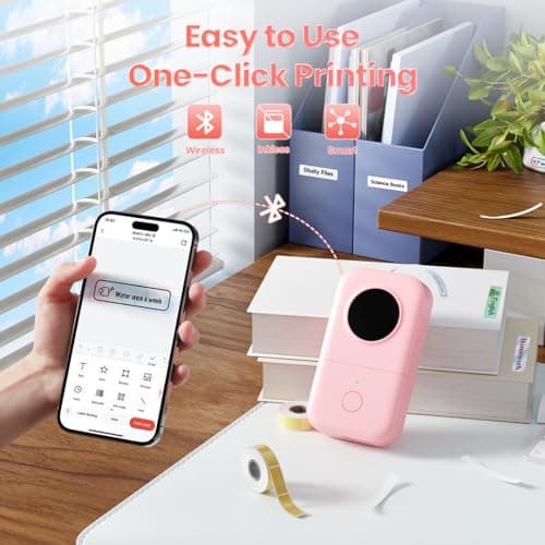 Phomemo Label Maker Machine, D30 Portable Handheld Bluetooth Mini Label Printer, Multiple Templates Smartphone Thermal Small Label Makers for Kid School Items, Classroom Teacher Supplies, Easy to Use 6