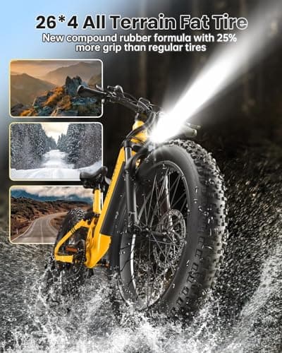 PUCKIPUPPY Electric Bike for Adults 960W, 48V 20AH Battery Adult Electric Bicycles, 26" Fat Tire Full Suspension Step-Thru Ebike, 28MPH Mountain Ebike, 7 Speed, 80Miles Range-Boxer ST 8