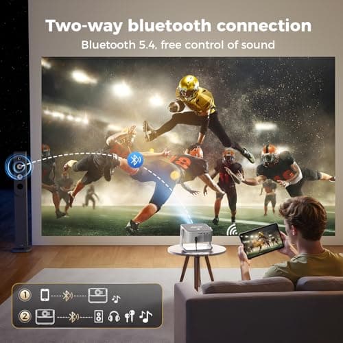 ELEPHAS 4K Smart Projector with WiFi and Bluetooth - Compatible with Google TV, Netflix, Prime Video, YouTube, Dolby Audio, Auto Focus & Keystone, 270° Rotatable, Video Projector for Indoor/Outdoor 6