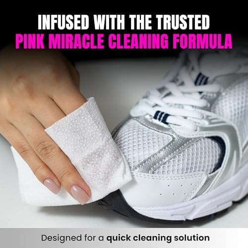 Pink Miracle Quick Clean Shoe Cleaner Wipes (12 Pack) for Fast Sneaker Cleaning on the Go! 6