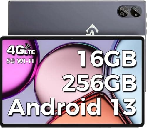 JXCNSNW Android Tablet 10.1" inch, 4G LTE Dual SIM, 16GB RAM,256GB Storage,Supports Extend 1TB, IPS Touchscreen,Dual Camera, WiFi/WLAN/Bluetooth/GPS,TYD-109 (Black, 256 GB)