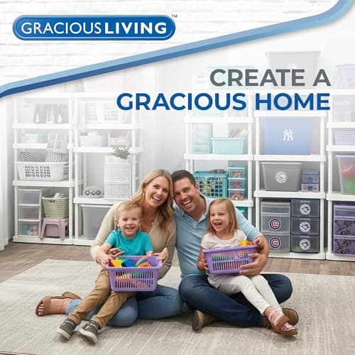 Gracious Living Laundry Basket, Easy Carry Flex Collapsible Hamper, 87.5 Liters, White - Large Plastic Clothes Storage Organizer for Home, Bathroom, and Bedroom 5